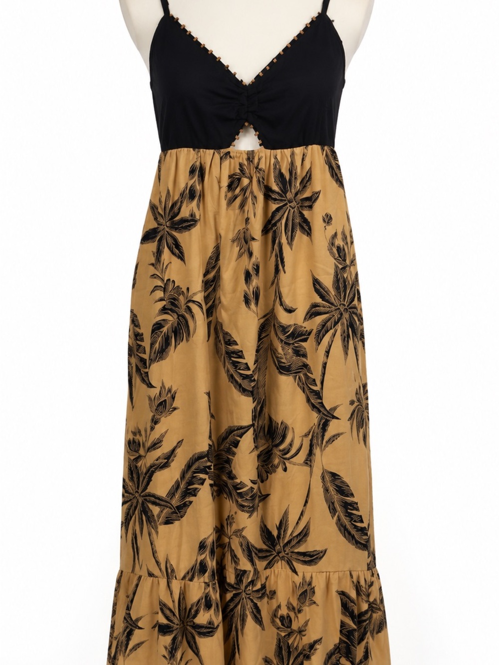 a new day Black and Mustard Floral Maxi Dress